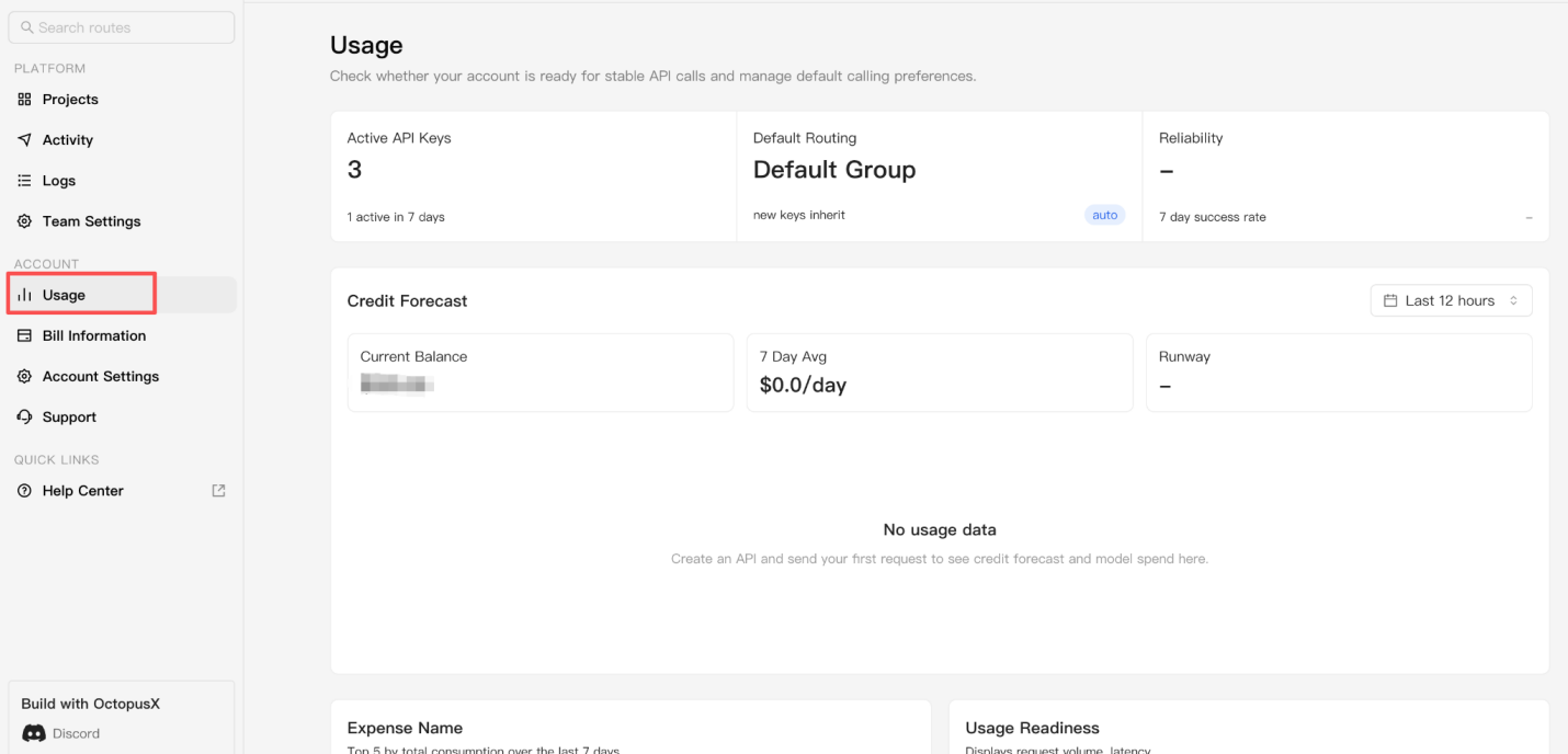 View API usage