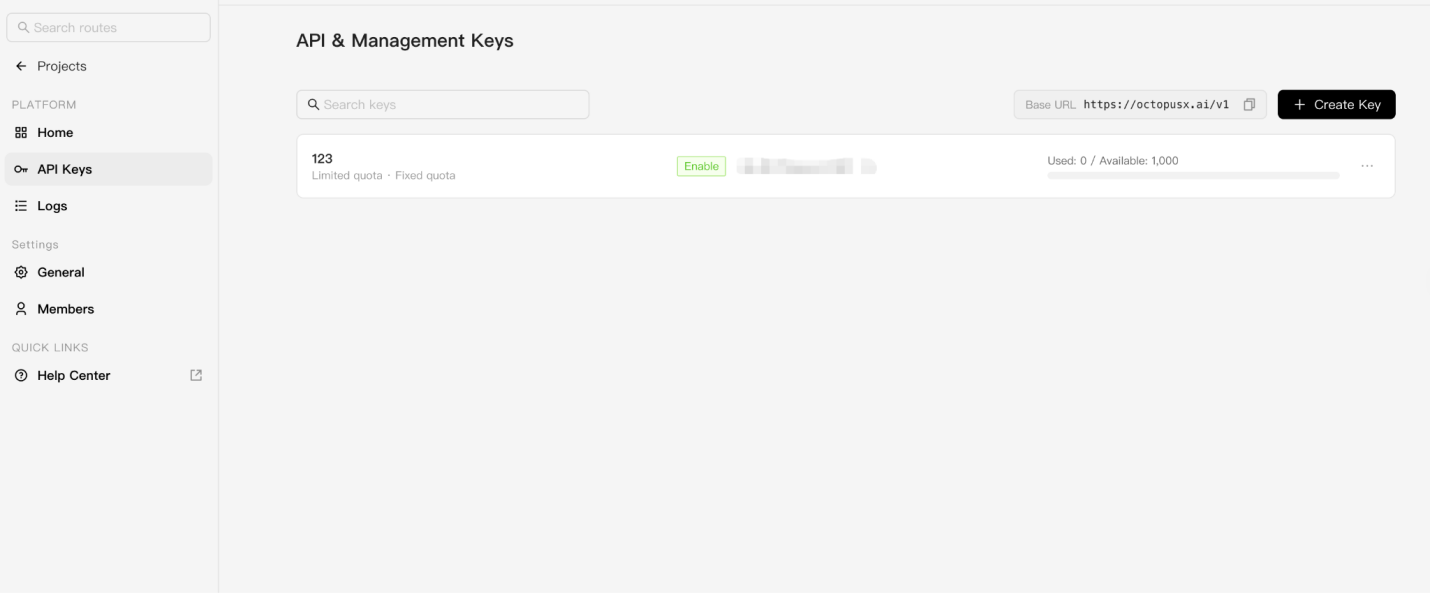 Manage API Keys